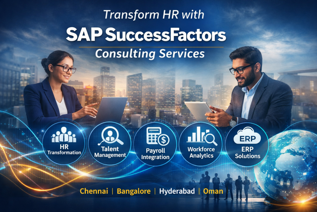 SAP SuccessFactors consulting services, SAP managed services in chennai , SAP application management services in chennai, SAP ERP licensing services in chennai, SAP license procurement in chennai, ERP software company in chennai, trusted sap upgrade consultant