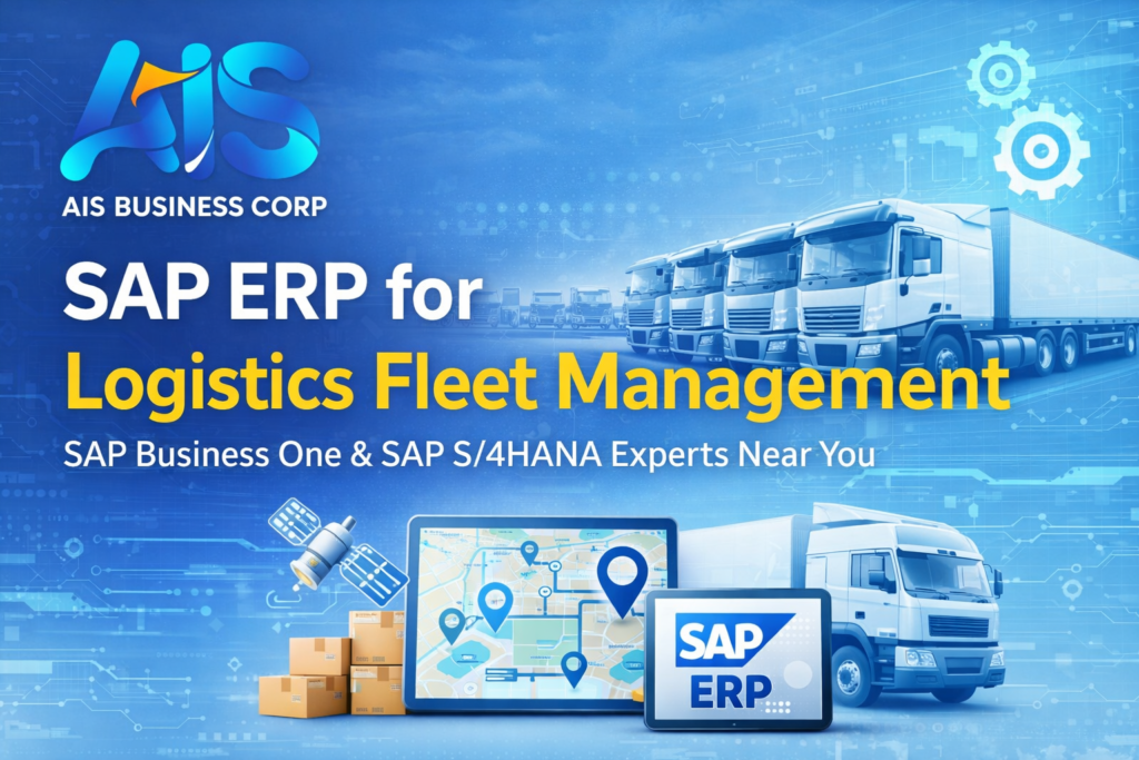 SAP ERP for logistics fleet management – AIS Business Corp trusted SAP implementation partner providing SAP Business One and SAP S/4HANA solutions for logistics companies in Chennai, Bangalore, Hyderabad and UAE