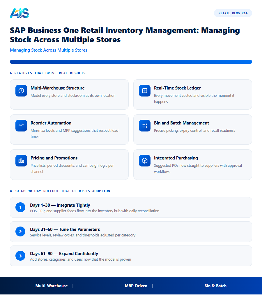 Retail R14 infographic — SAP Business One retail inventory management