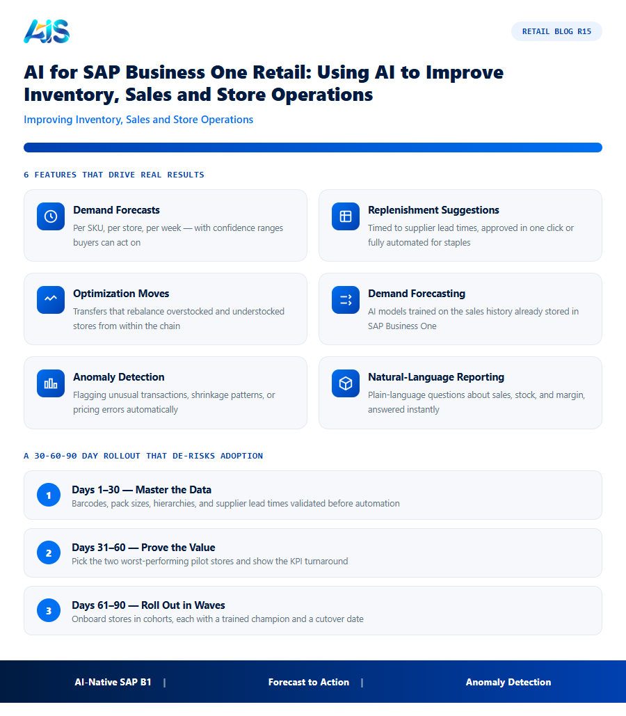 Retail R15 infographic — AI for SAP Business One retail