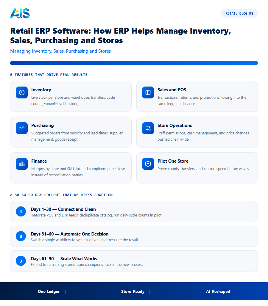 Retail R8 infographic — Retail ERP software